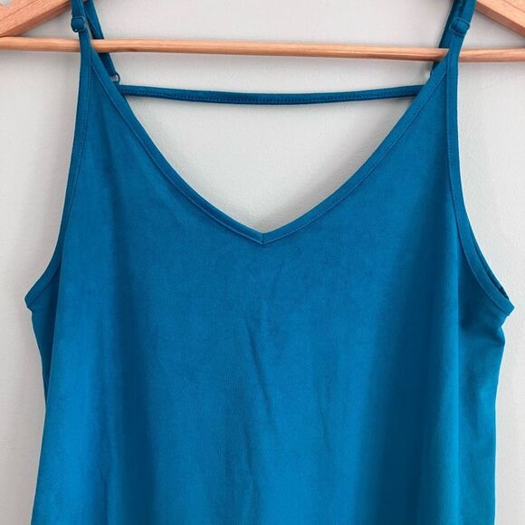 SHYANNE Jewel Blue Faux Suede Asymmetric Tank Size Size S - Picture 3 of 8